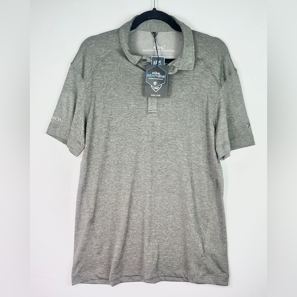 NWT Kühl Men's Gray Shadow Polo Shirt Sun Protection Graphene Lightweight
